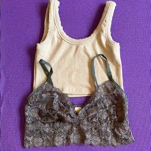 Lace and tank bra.